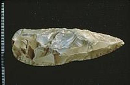 Spear points like this, discovered in Gorhams Cave, show that Neanderthals once lived here.
