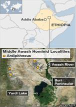 Map of sites in Ethiopia
